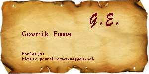 Govrik Emma névjegykártya